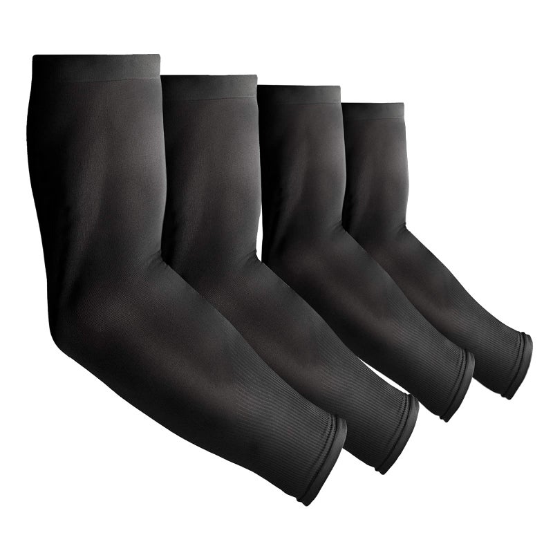 Kimasha 4 Pair UV Protection Arm Sleeves for Men & Women,Tattoo Cover Sleeve,Cooling Compression Sun Sleeves for Cycling Running Outdoor Sports(black) - Image 1